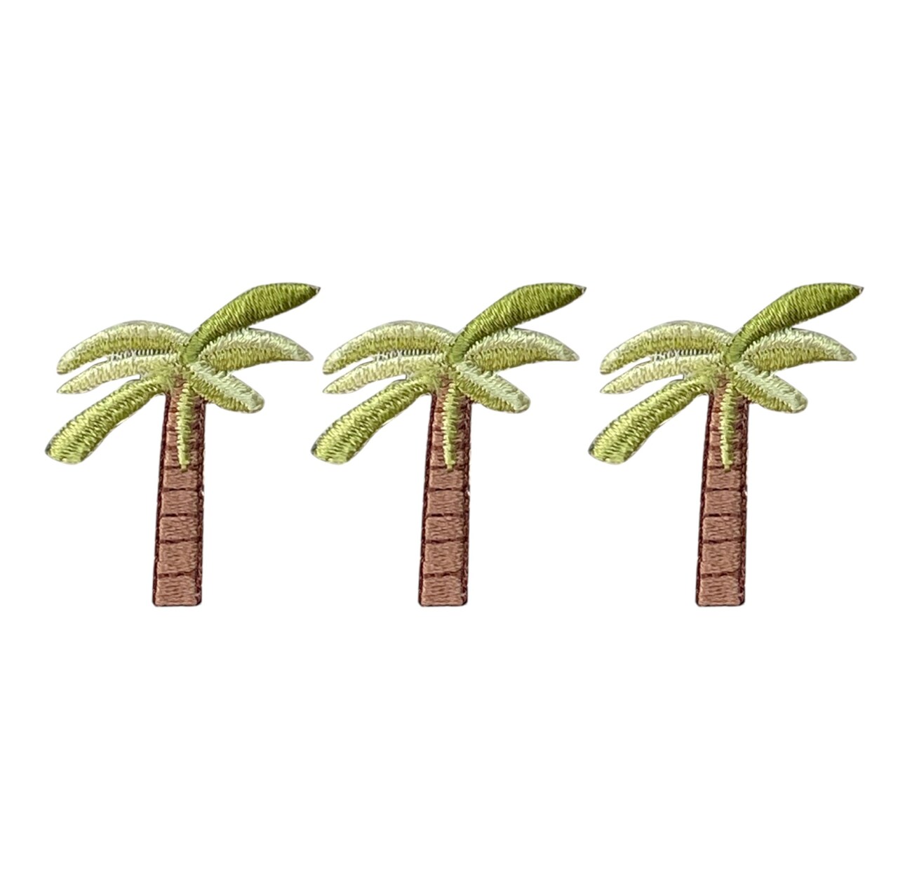 Set of 3, Mini Tropical Palm Tree, Coastal, Embroidered, Iron on Patch